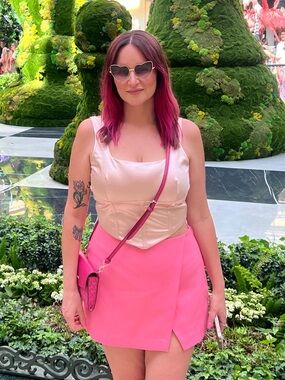 Pink Skirt with Built In Shorts